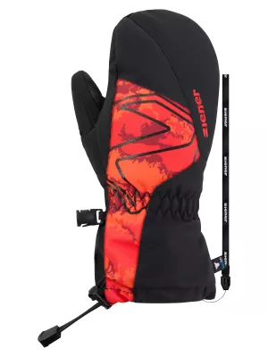 ZIENER LAVAL-Z AS® AW JUNIOR black faded red dětské lyžařské rukavice