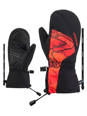 ZIENER LAVAL-Z AS® AW JUNIOR black faded red dětské lyžařské rukavice  | 3,5, 4, 4,5, 5