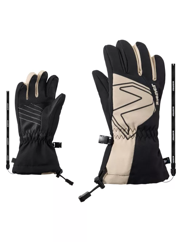 ZIENER LAVAL-Z AS® AW JUNIOR black soft taupe dětské lyžařské rukavice