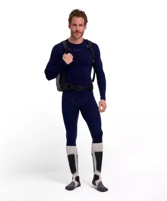FALKE M LS WOOL-TECH space blue pánské tričko