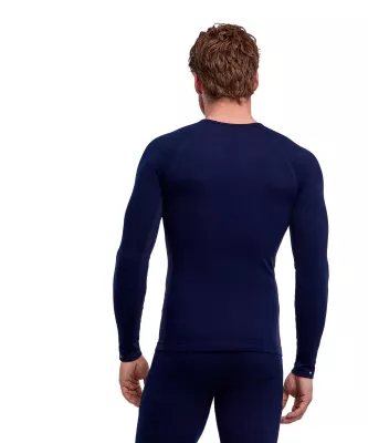 FALKE M LS WOOL-TECH space blue pánské tričko
