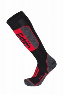 EISBÄR SKI TECH LIGHT M DX+SX black/red lyžařské ponožky  | 39-42, 43-46